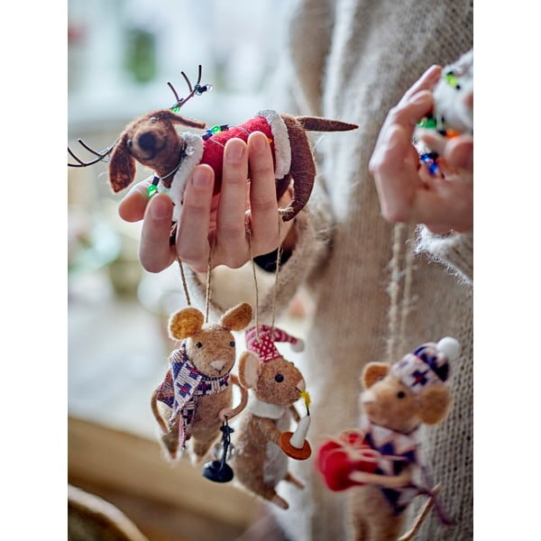 Gyapjú karácsonyfadísz készlet 2 db-os, 12 cm Monty – Bloomingville-image-1