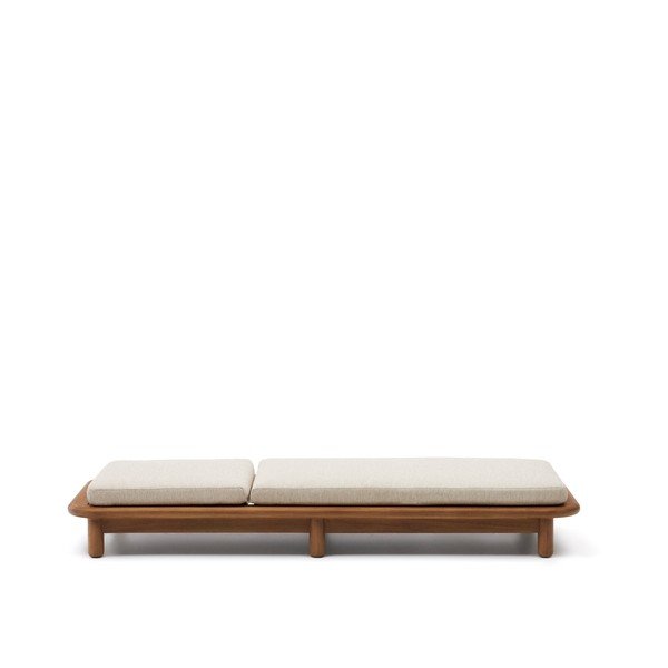 Fehér-natúr színű tömörfa kerti napozóágy Turqueta – Kave Home-image-3