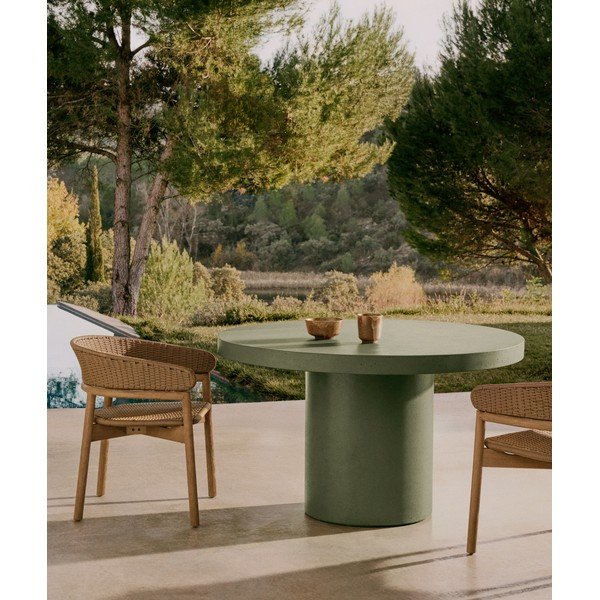 Beton kerek kerti étkezőasztal ø 120 cm Aiguablava – Kave Home-image-1