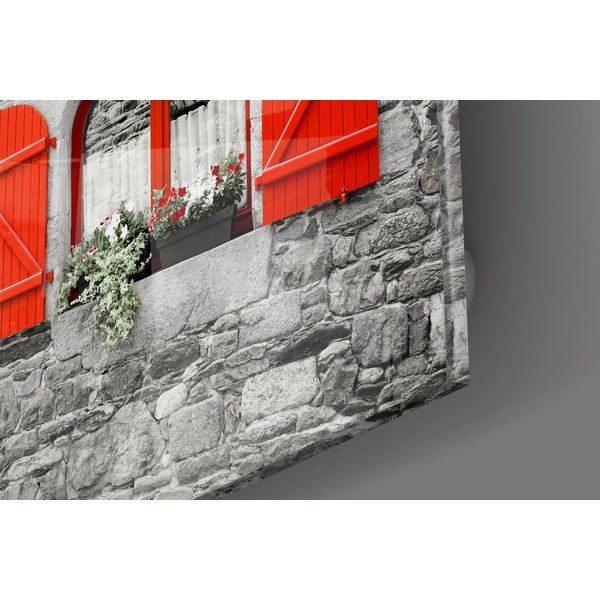 Red Door and Window üvegezett kép - Insigne-image-2