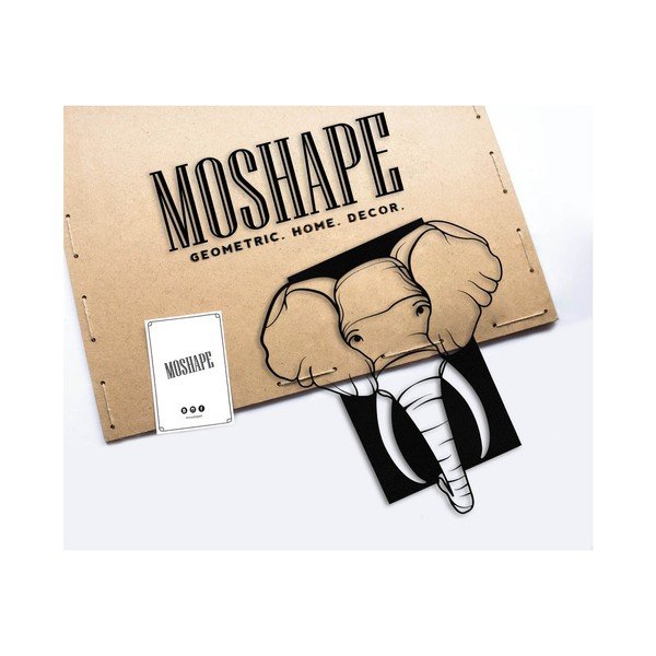 Elephant fekete fém fali dekoráció-image-1