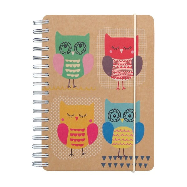 Owls Kraft jegyzetfüzet, A6 - GO Stationery