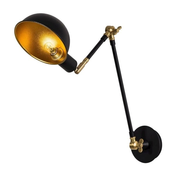 Arm Wall Lamp fekete falilámpa, aranyszínű részletekkel