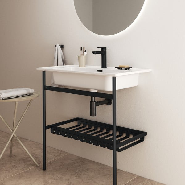 Fekete fém állvány mosdó alá 76x84 cm Conca – Ideal Standard-image-4