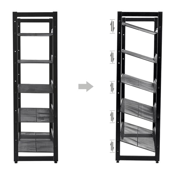 Fekete cipőtartó fémpolc (15 pár cipő) - Songmics-image-2