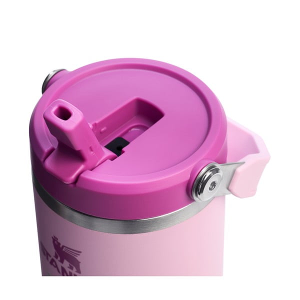 Rózsaszín rozsdamentes acél termosz 890 ml IceFlow™ Flip Straw 2.0 Tumbler Cherry Blossom – Stanley-image-3