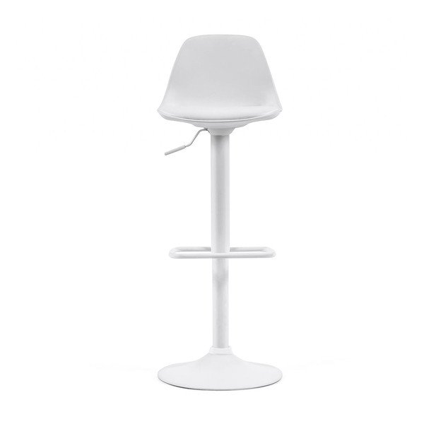 Matt fehér bőrutánzat állítható magasságú bárszék (ülésmagasság 60 cm) Orlando-T – Kave Home-image-4