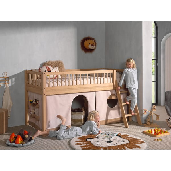 Natúr színű magasított tölgyfa gyerekágy 90x200 cm Forrest – Vipack-image-1
