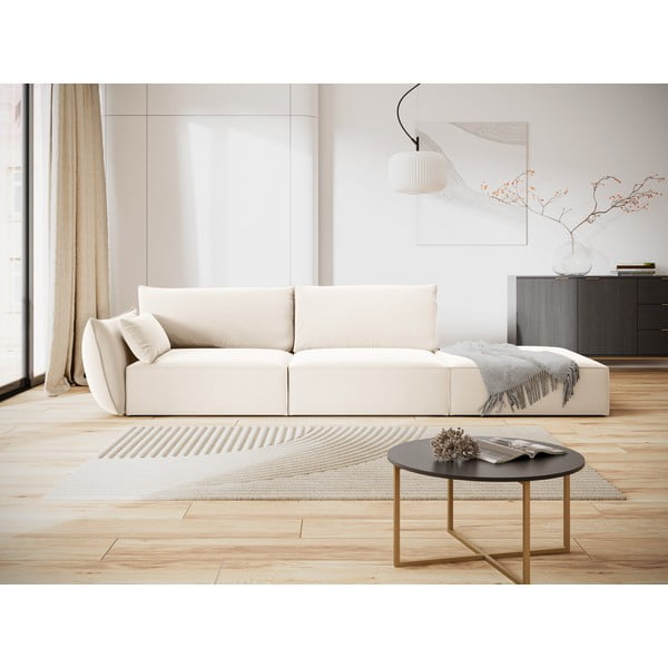 Bézs bársony kanapé, bal oldali 264 cm Vanda – Mazzini Sofas-image-3