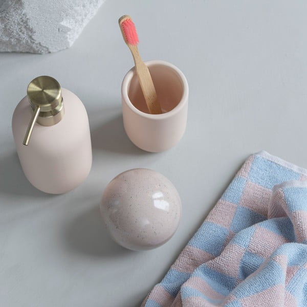 Kék-rózsaszín organikus pamut fürdőlepedő 70x133 cm Retro – Mette Ditmer Denmark-image-4