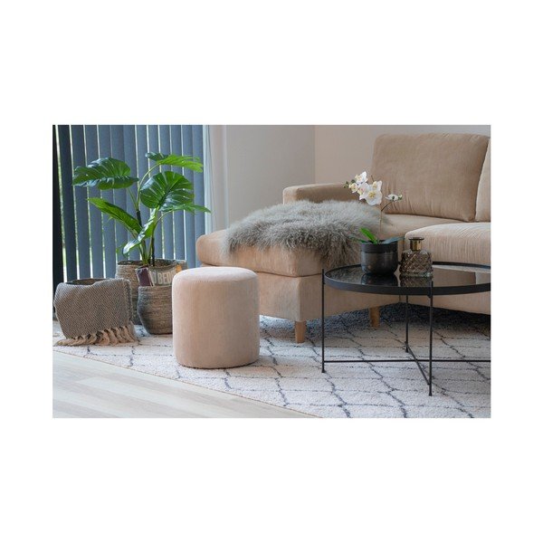 Ejby bézs puff, ø 34 cm - House Nordic-image-2