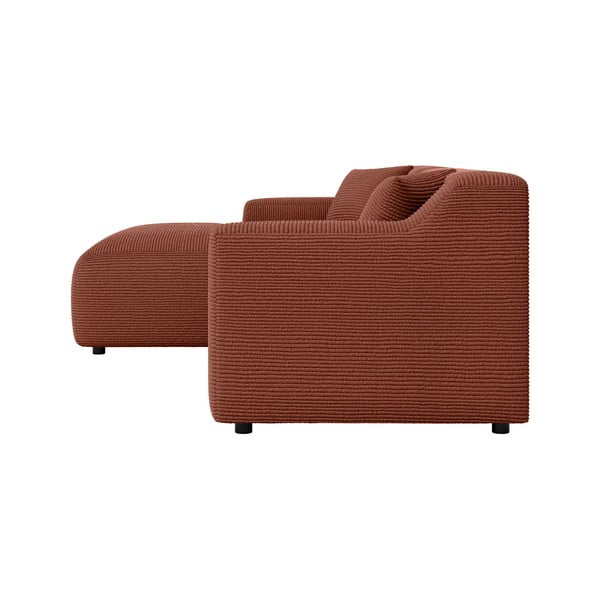 Téglavörös kordbársony sarokkanapé (bal oldali-heverő résszel) Martin – Ropez-image-3