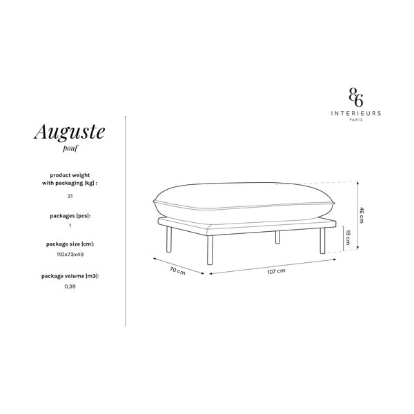 Bézs bársony puff Auguste – Interieurs 86-image-4