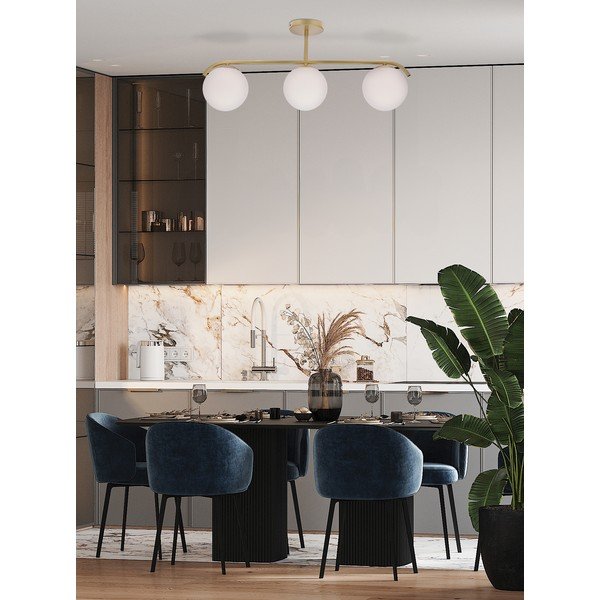 Fehér-aranyszínű mennyezeti lámpa üveg búrával 15x69 cm Amadeo – Candellux Lighting-image-1