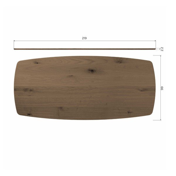 Tölgyfa étkezőasztal 100x220 cm Tablo – WOOOD-image-3