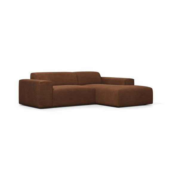Karen barna kordbársony sarokkanapé, 250 cm, jobb oldali - Marie Claire Home-image-2