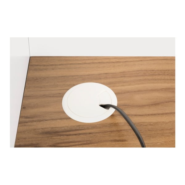 Volga fehér íróasztal, diófa mintás részletekkel - TemaHome-image-4