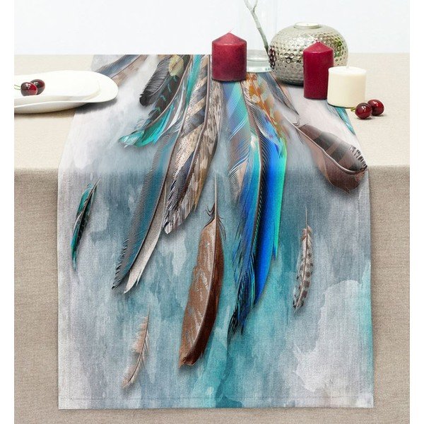Asztali futó 40x130 cm Blue Feather – Mila Home-image-1