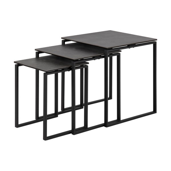 Katrine 3 db-os fekete dohányzóasztal szett - Actona-image-3