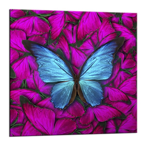 Glasspik Red Butterfly fali kép, 20 x 20 cm - Styler