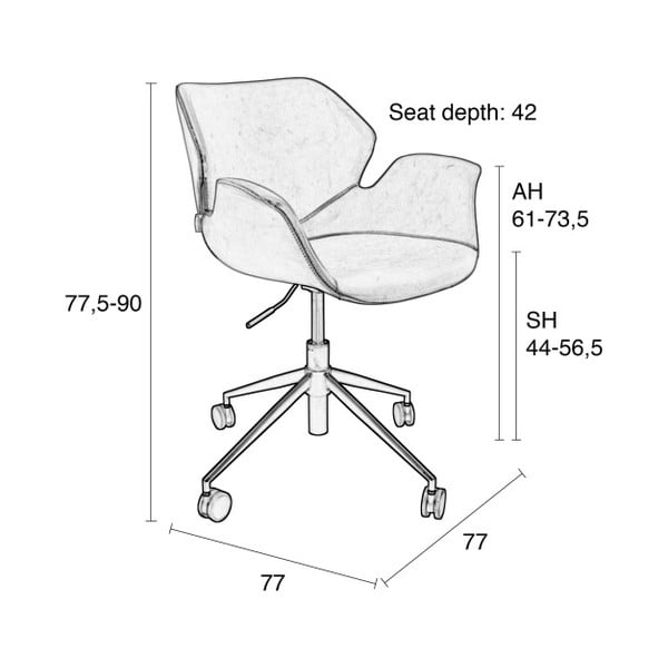 Office Chair Nikki fekete forgószék - Zuiver-image-2
