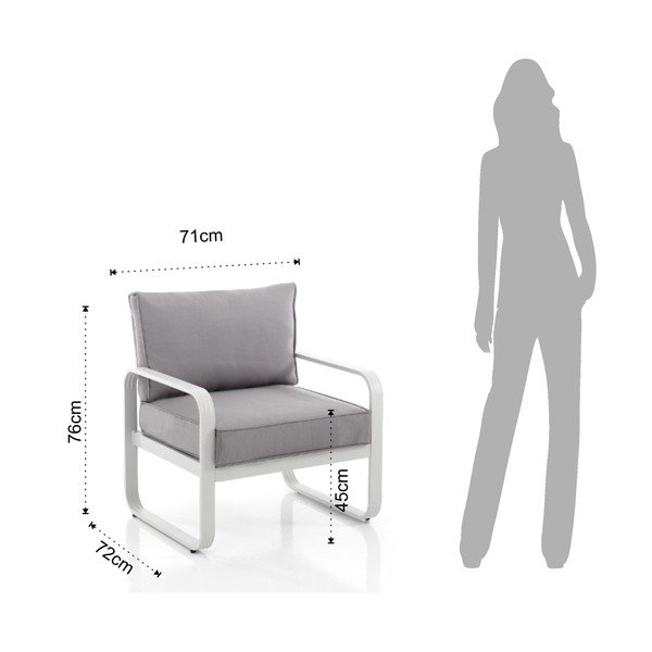 Világosszürke fém kerti fotel Ischia – Tomasucci-image-4