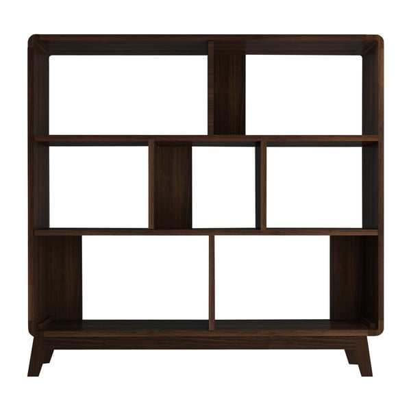 Natúr színű könyvespolc diófa dekorral 122x126 cm Cassie - Støraa-image-2