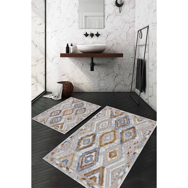 Szürke fürdőszobai kilépő szett 2 db-os 60x100 cm – Mila Home-image-1