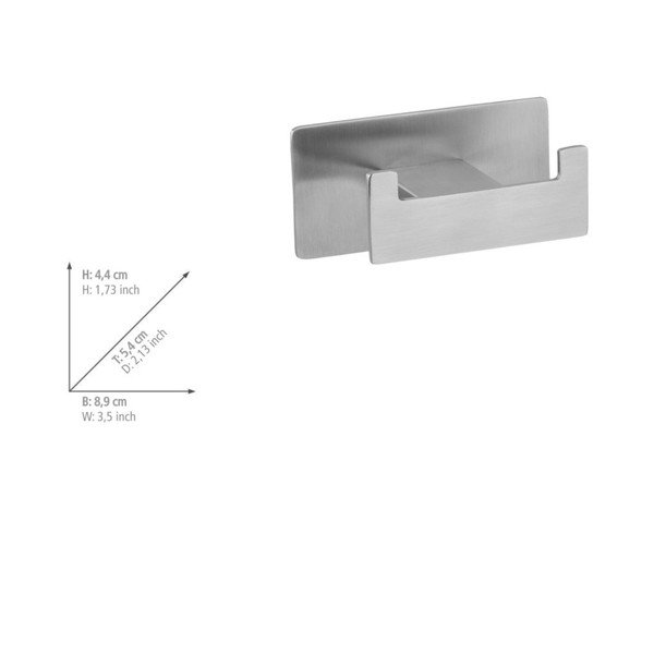 Matt ezüstszínű öntapadós rozsdamentes acél akasztó Genova – Wenko-image-4