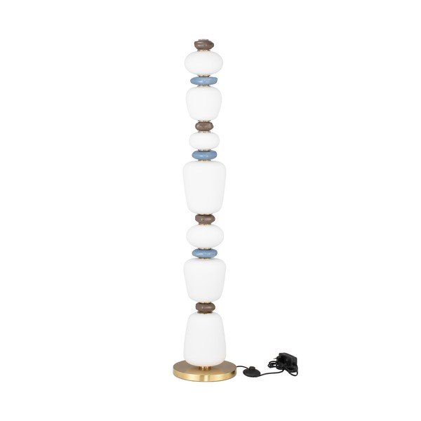 Fehér-aranyszínű fém LED dimmelhető állólámpa porcelán búrával-üveg búrával (magasság 130,5 cm) Palo – Nova Luce