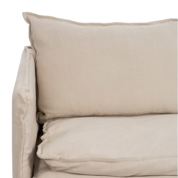 Krémszínű len kanapé 180 cm – Ixia-image-4