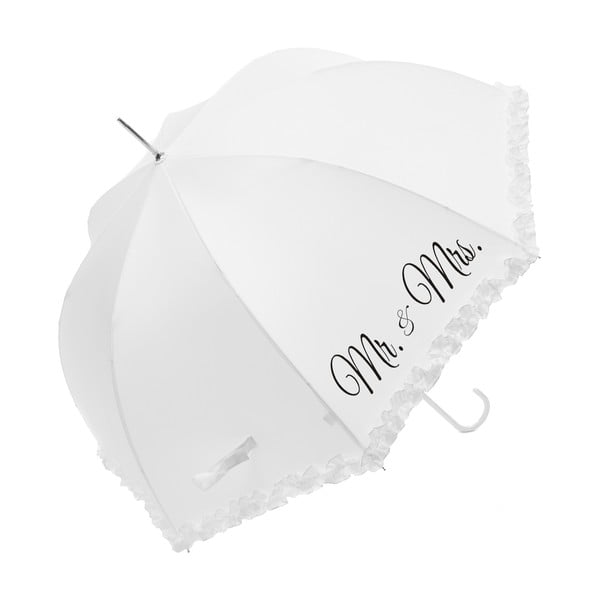 Mr & Mrs fehér esküvői esernyő, ⌀ 90 cm - Ambiance