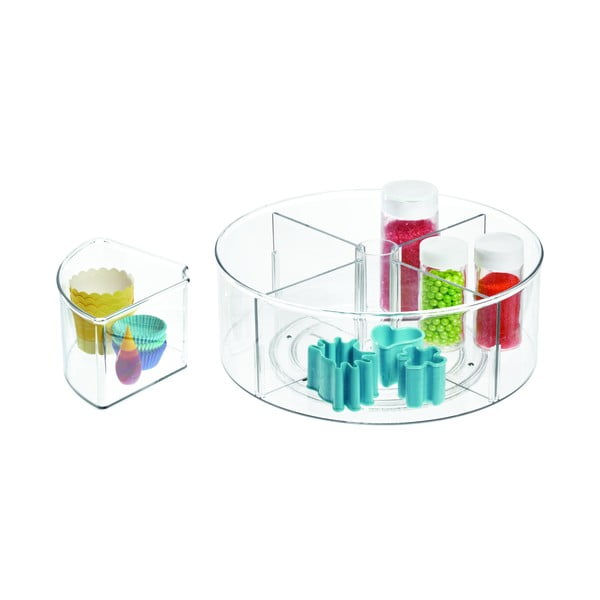 Átlátszó kerek tárolódoboz, Ø 29 cm - iDesign The Home Edit-image-3