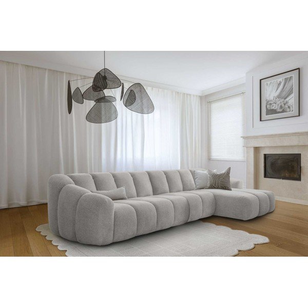 Világosszürke sarokkanapé (jobb oldali-heverő résszel) Shell – Miuform-image-1