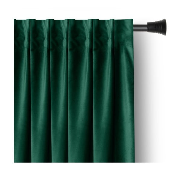 Sötétzöld bársony dimout (részleges sötétítő) függöny 140x270 cm Pleat – Restilo