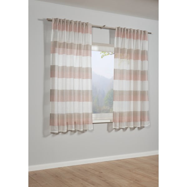 Rózsaszín átlátszó függöny 175x140 cm Etamine - Gardinia-image-1