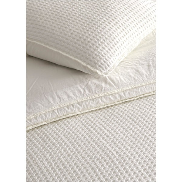 Fehér egyszemélyes renforcé pamut ágyneműhuzat 140x200 cm Waffle Striped – Mila Home Luxury-image-2