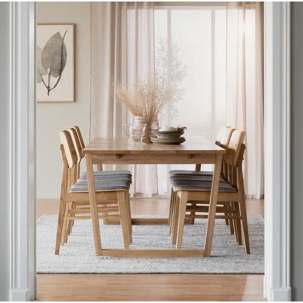 Colonsay natúr színű étkezőasztal tölgyfa dekorral, 215 x 96 cm - Rowico-image-1