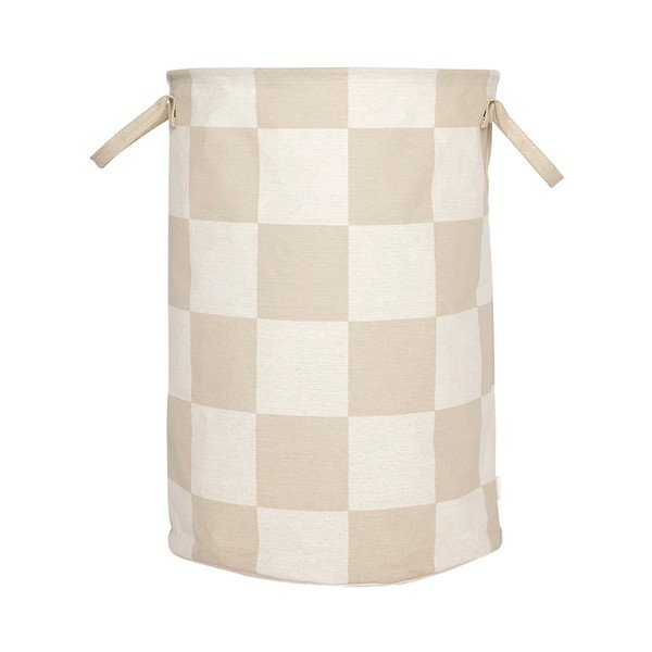 Bézs-krémszínű textil szennyeskosár Chess – OYOY Living Design
