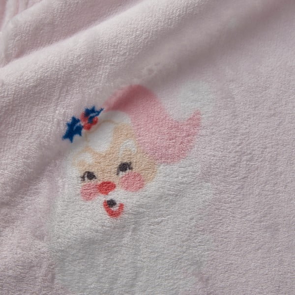 Világos rózsaszín mikroplüss takaró karácsonyi mintával 130x170 cm Vintage Christmas Santa – Catherine Lansfield-image-2