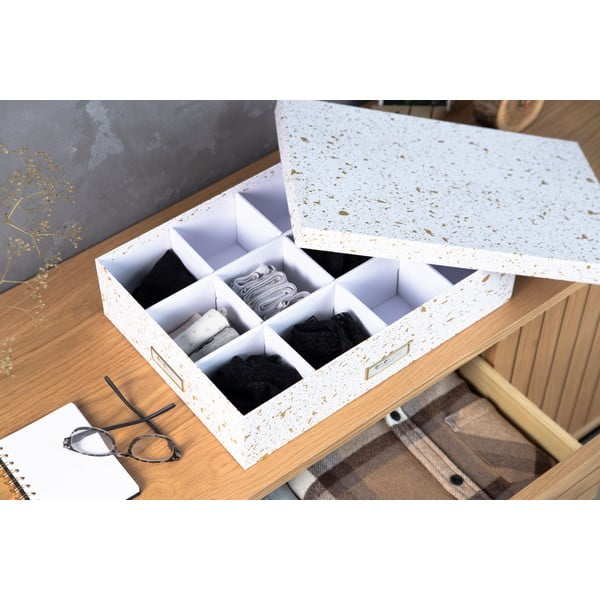 Jakob aranyszínű-fehér rekeszes doboz - Bigso Box of Sweden-image-1