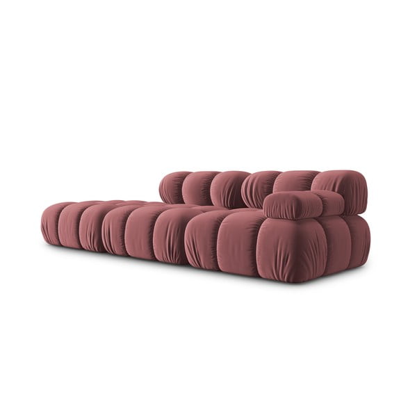 Rózsaszín bársony kanapé 282 cm Bellis – Micadoni Home-image-3