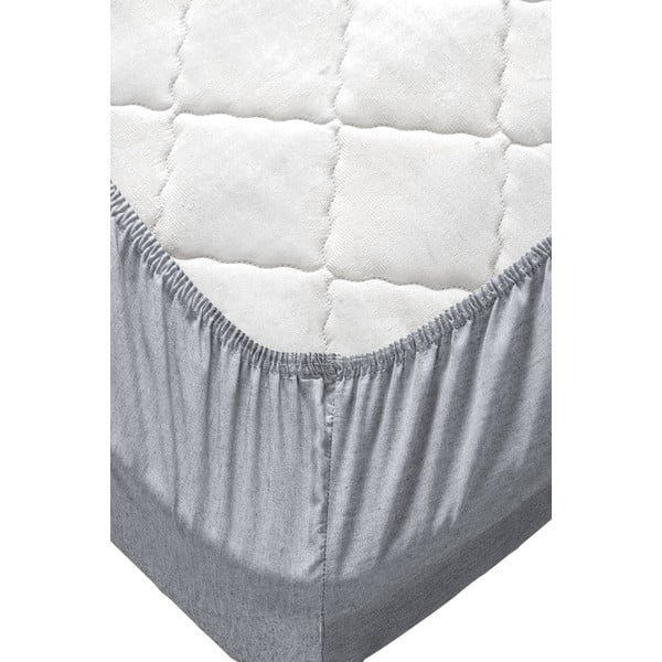 Lazacszínű-szürke kétszemélyes-hosszabbított pamut ágyneműhuzat lepedővel 200x220 cm – Mila Home-image-4