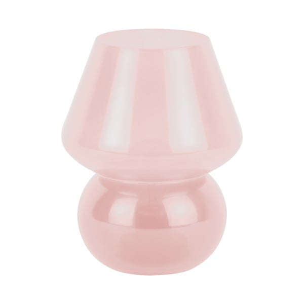 Világos rózsaszín LED asztali lámpa üveg búrával (magasság 20 cm) Vintage – Leitmotiv