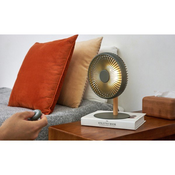 Zöld asztali lámpa ventilátorral, távirányítóval (magasság 26 cm) Beyond – Gingko-image-1