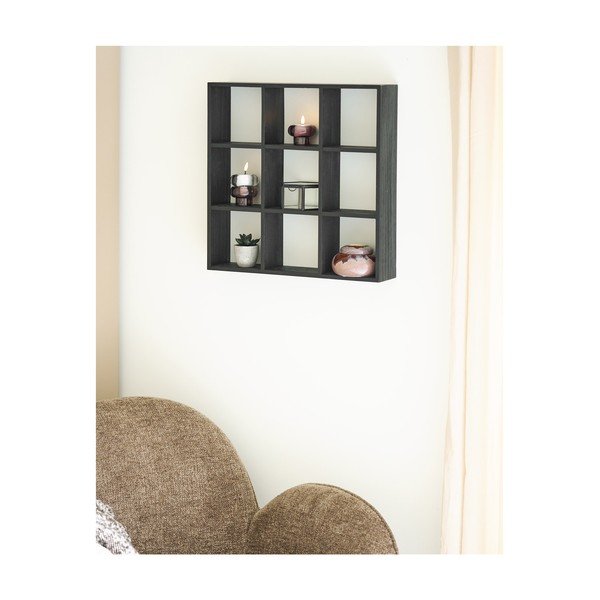 Fekete többszintes borovi fenyő fali polc 46 cm Moss – House Nordic-image-1