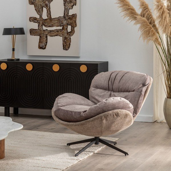 Bézs bársony fotel Comfo – Ixia-image-4