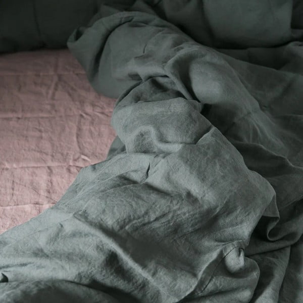 Rózsaszín-barna len lepedő 180x260 cm Ashes of Roses – Linen Tales-image-2