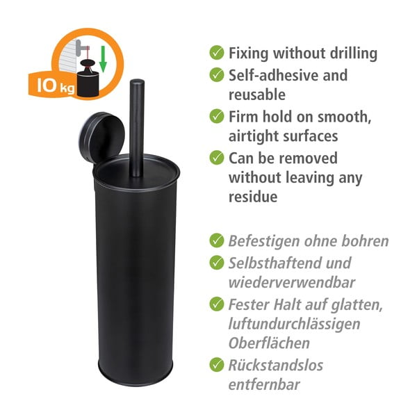 Fekete öntapadós acél WC-kefe Pavia – Wenko-image-3