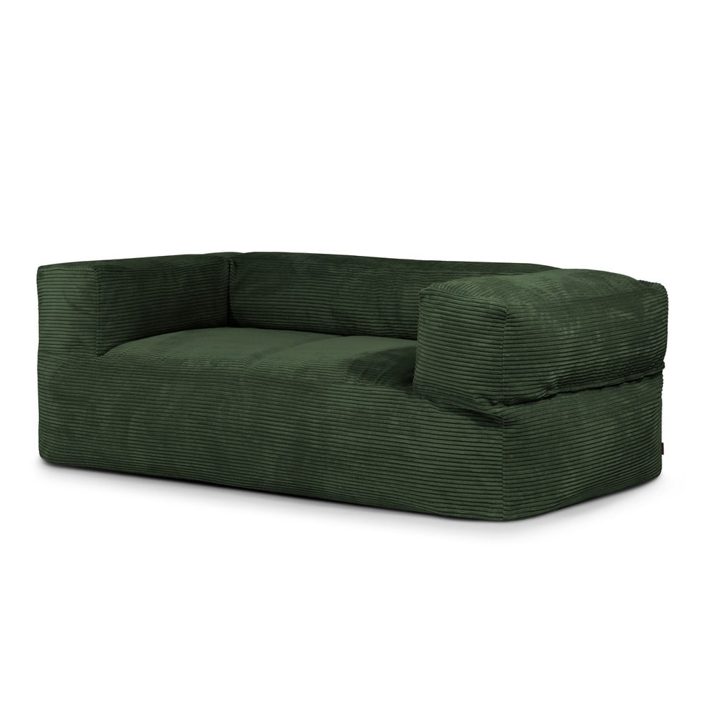 Zöld kordbársony babzsákfotel Sofa MooG  SLOWDOWN